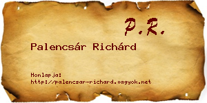 Palencsár Richárd névjegykártya